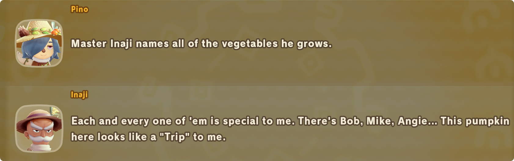 Ein Screenshot aus dem Spiel, welches den Dialog zwischen zwei Charakteren darstellt.